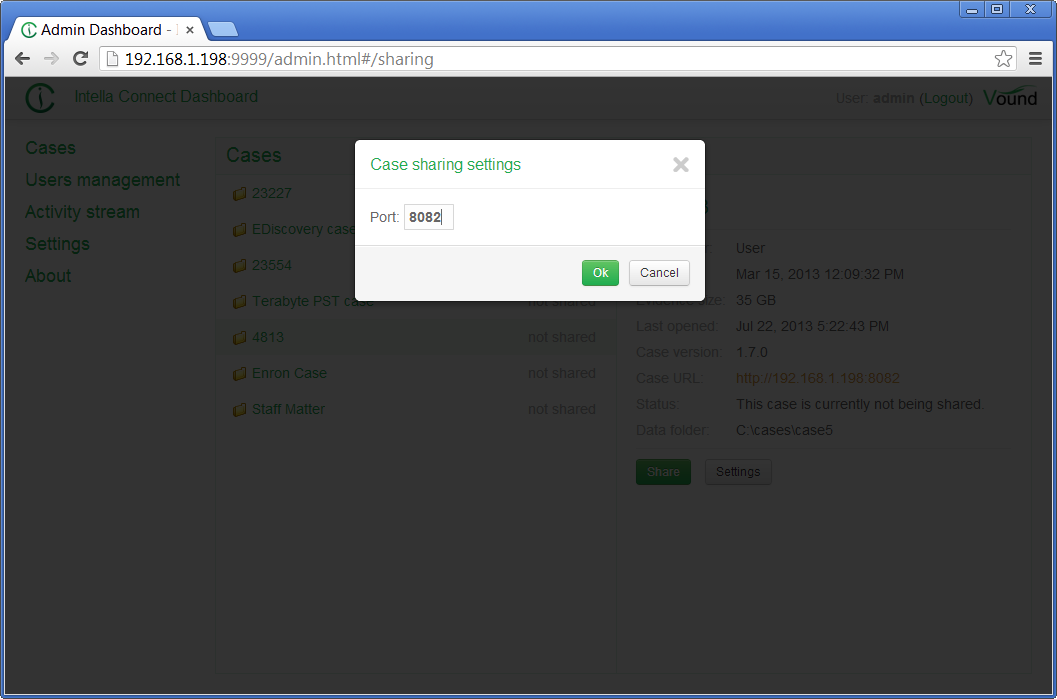 Case settings