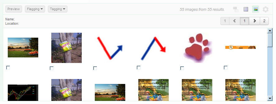Thumbnails view