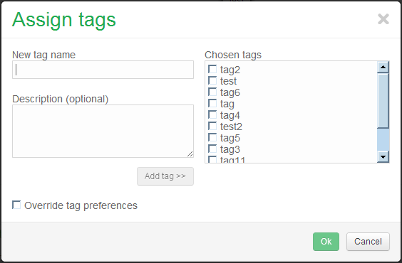 Assign tags