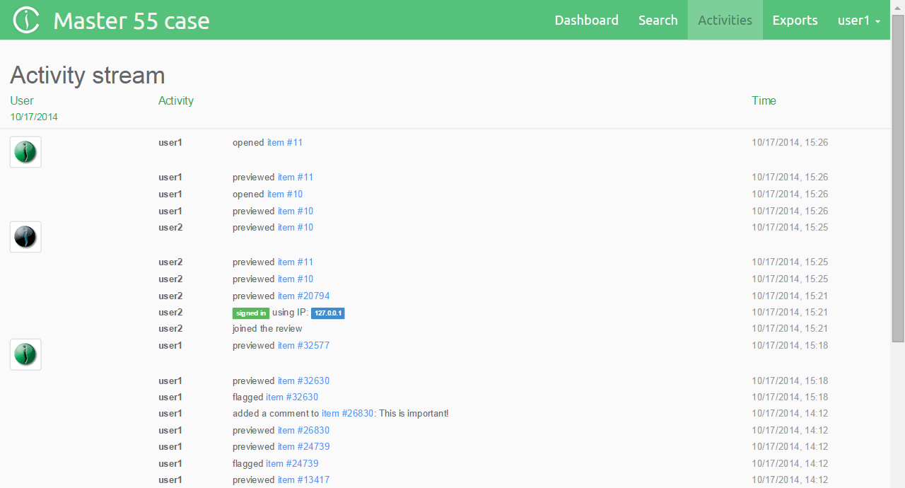 Activity stream
