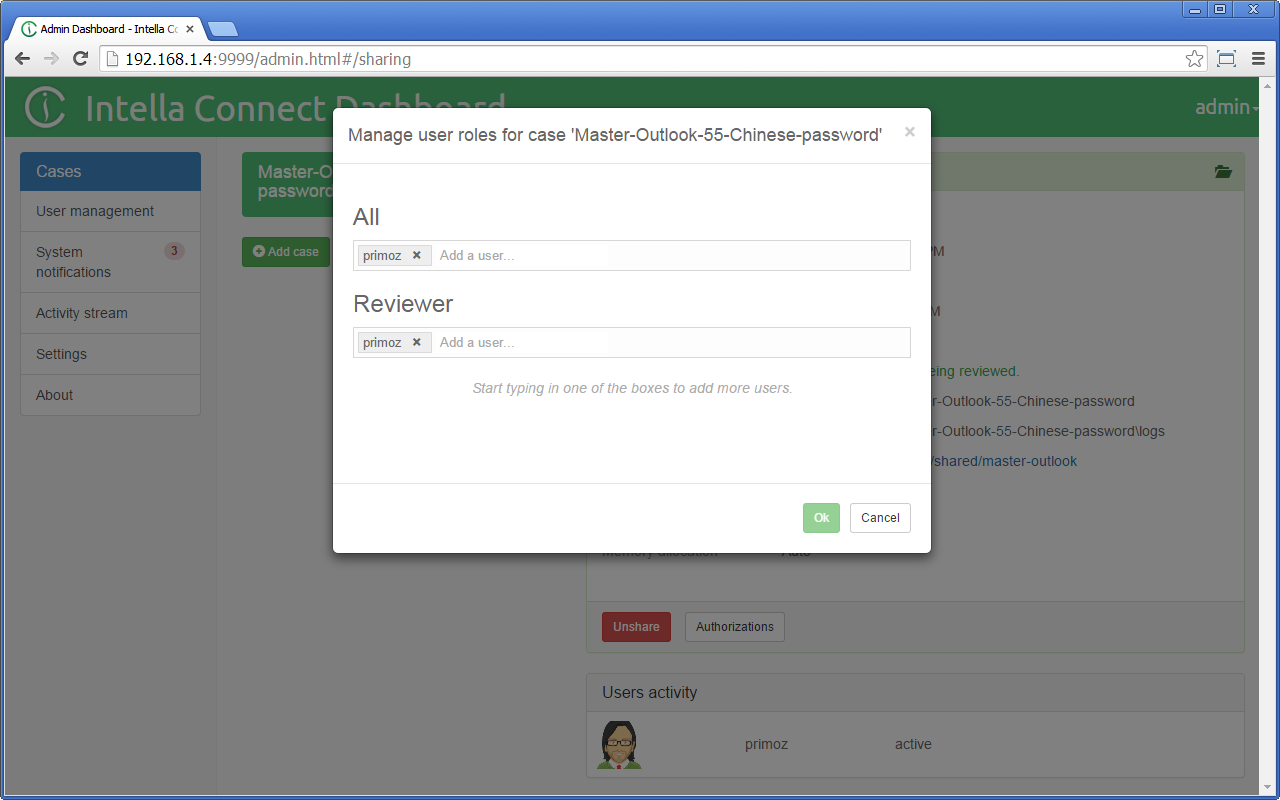 Roles assignment