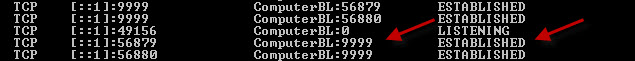 netstat listing