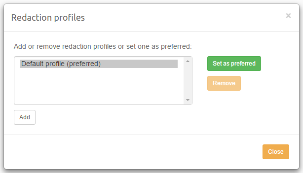 Redaction tab
