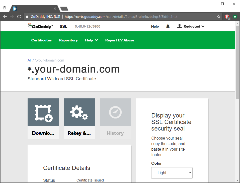GoDaddy Certificates