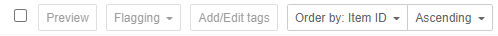 List mode - Toolbar