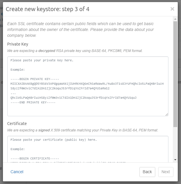New keystore step 3.2