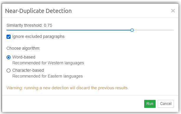 Near-duplicates Analysis