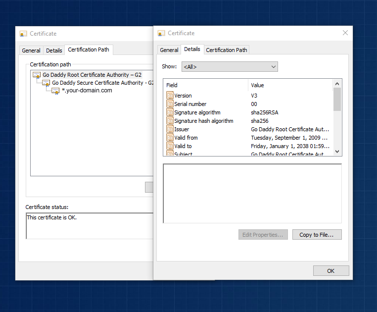 View Details Of Root Certificate