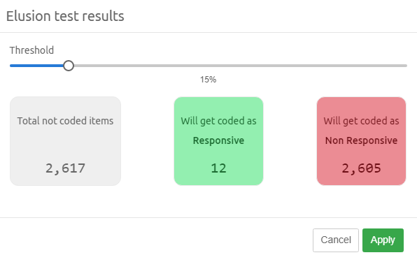 Applying Predictive Coding predictions to items
