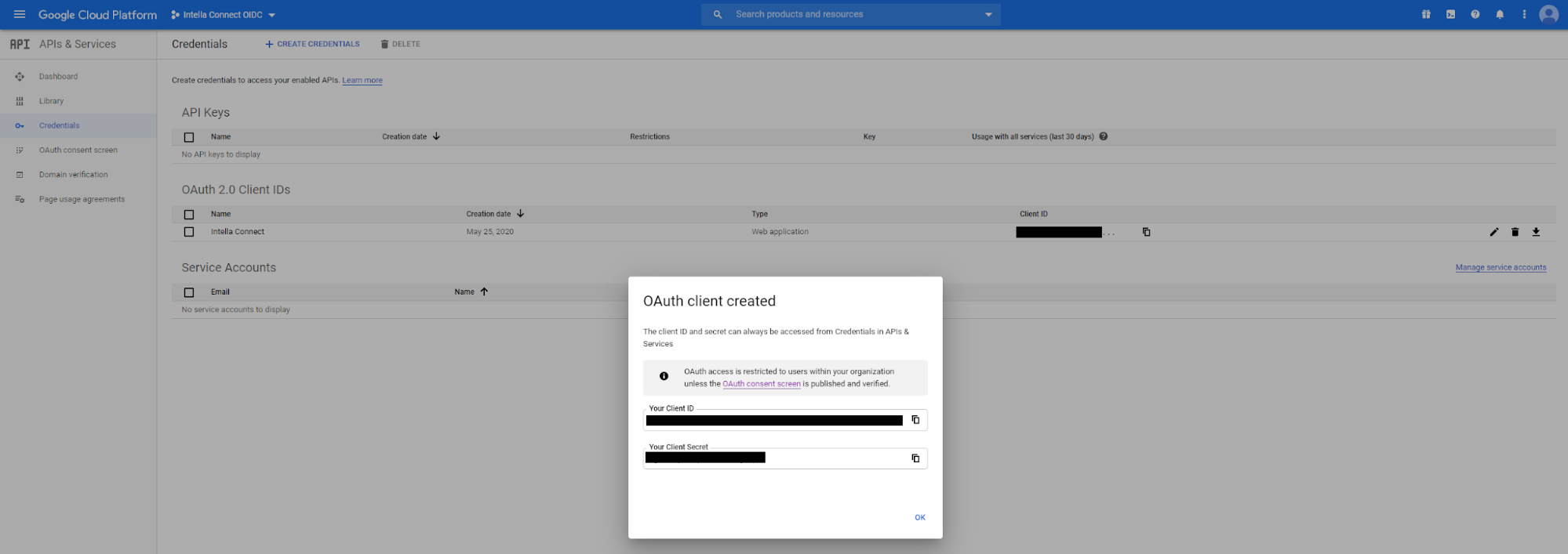 Configuring Google as SSO provider step 14