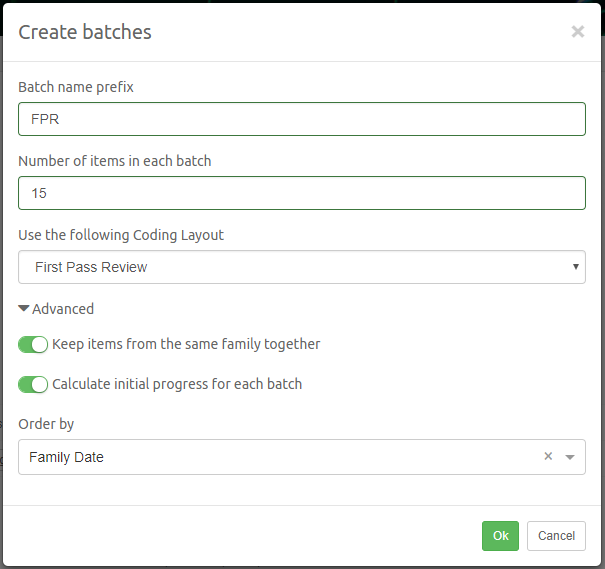 Create Batches Modal