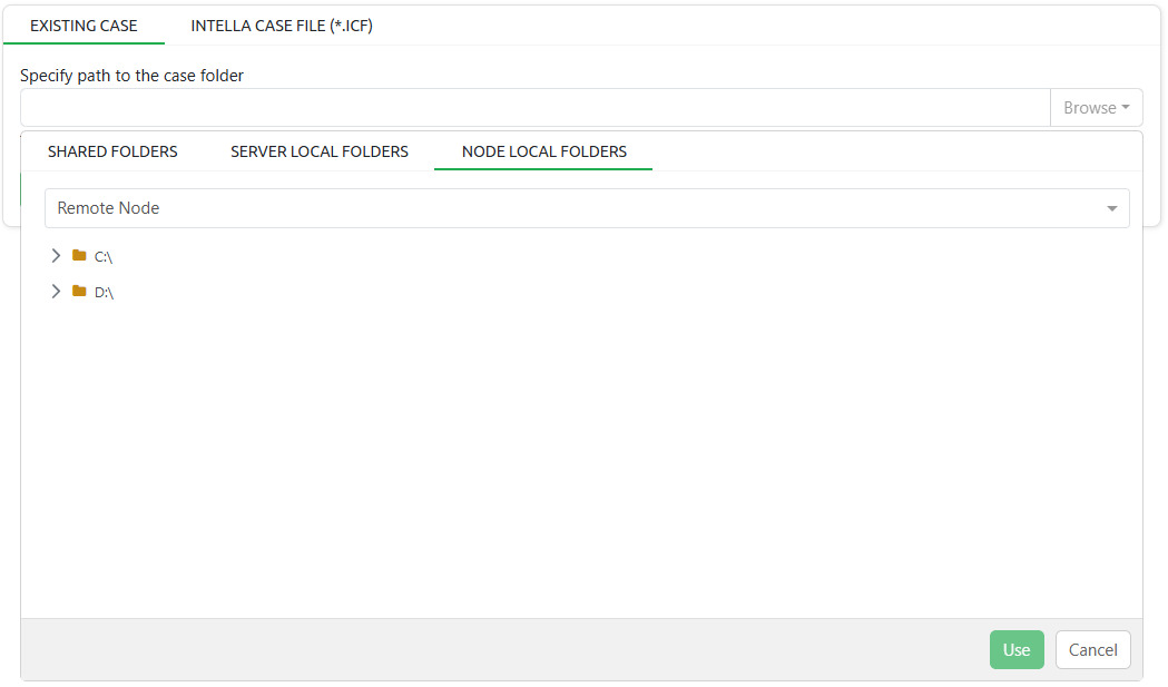 Import existing case on Intella Node