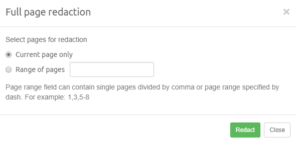 Redact full page window