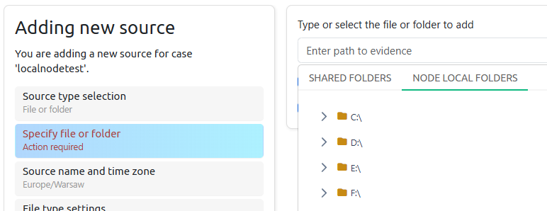 Select source on Intella Node