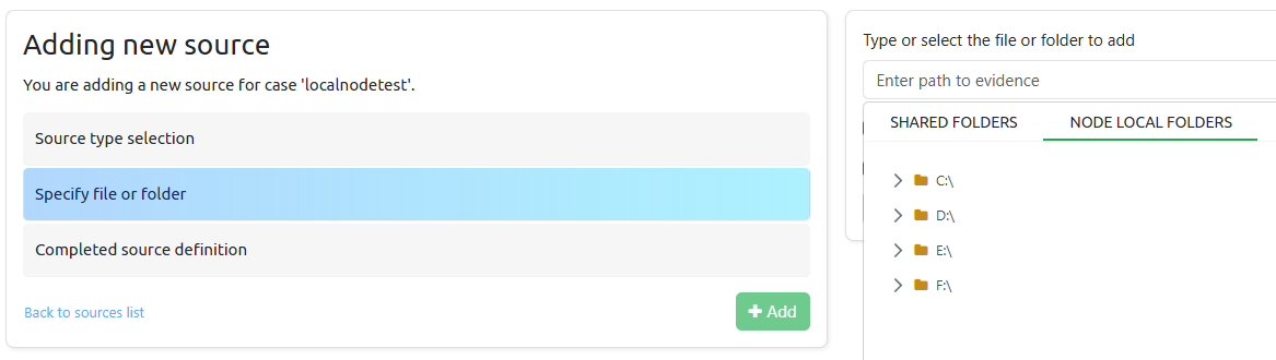 Select source on Intella Node