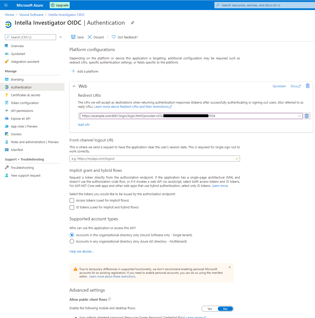 Configuring Microsoft Azure as SSO provider step 11