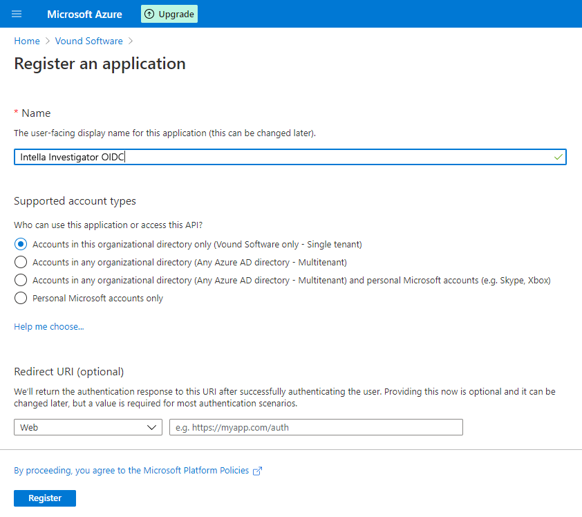 Configuring Microsoft Azure as SSO provider step 5