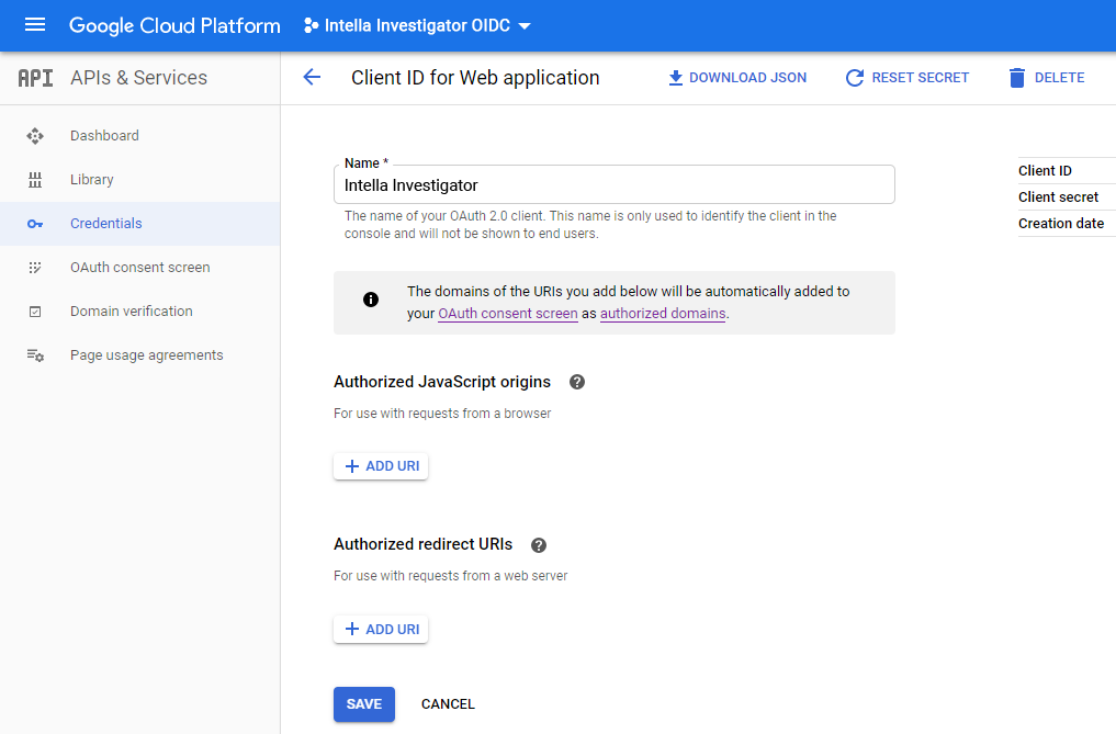 Configuring Google as SSO provider step 17