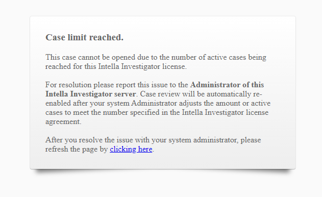 Active cases limit reached reviewer warning