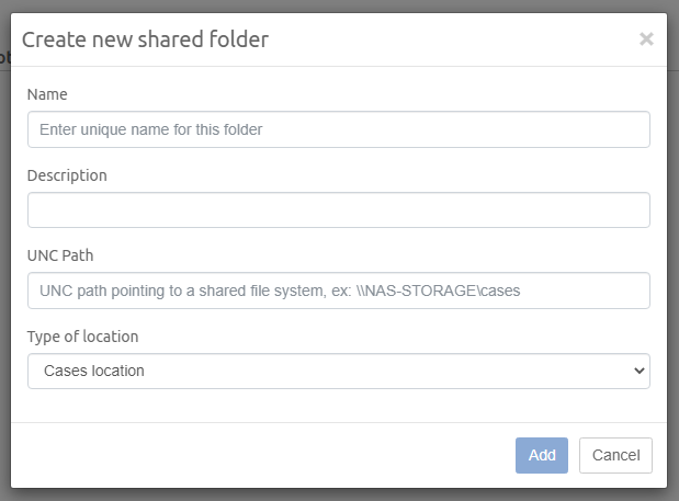 Add Shared Folder
