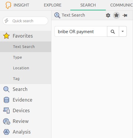 Text Search activated
