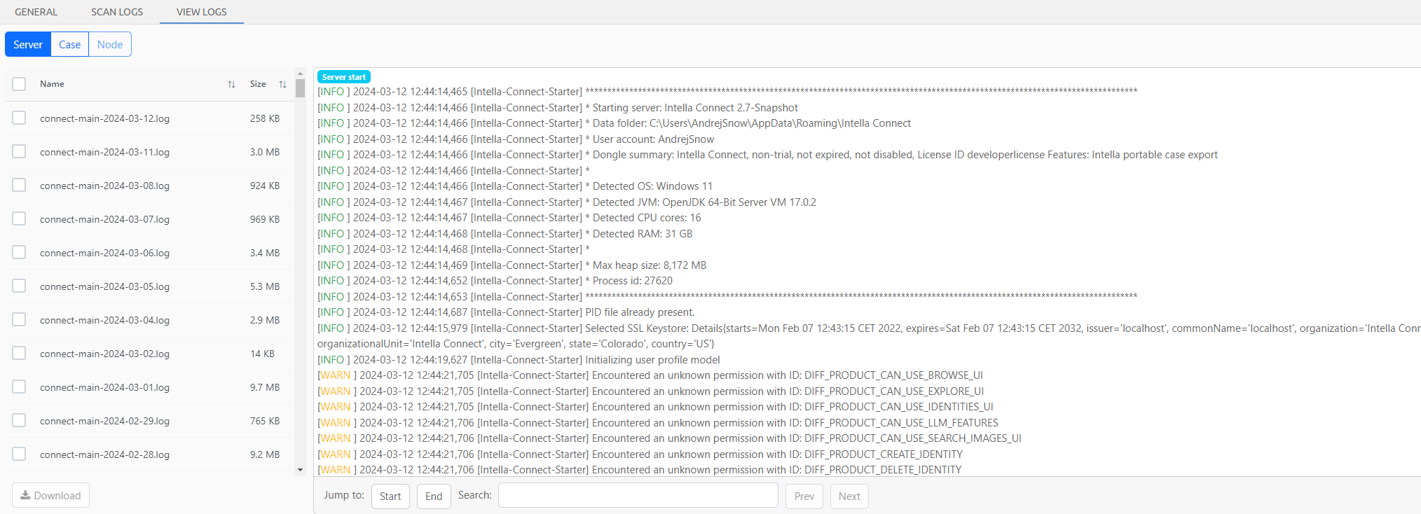 View and Download Logs